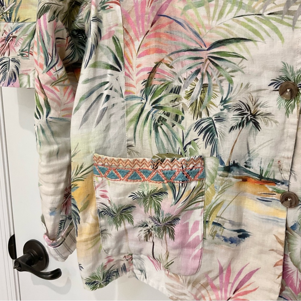Johnny Was Tropical Linen Jacket & Shorts Set Size M, EUC - Picture 8 of 10